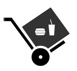 Nourriture dans un chariot de livraison