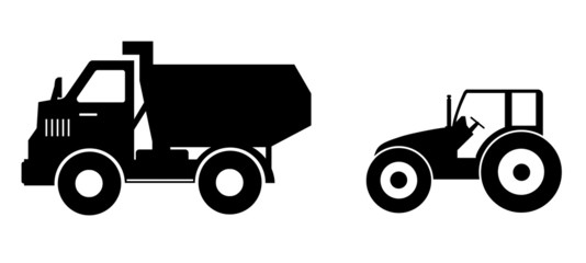 Tracteur et camion benne