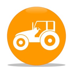 Tracteur dans une boule orange