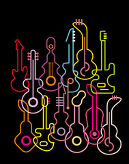 Fototapeta na wymiar Guitars - vector illustration