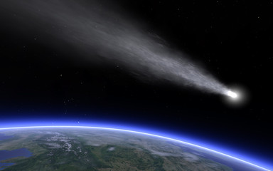 comet above earth