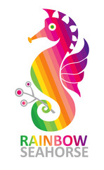 Rainbow Seahorse. Symbol seahorse colors of the rainbow.