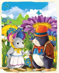 The fairy tale with animals - manga style - rodents - illustration for the children © honeyflavour