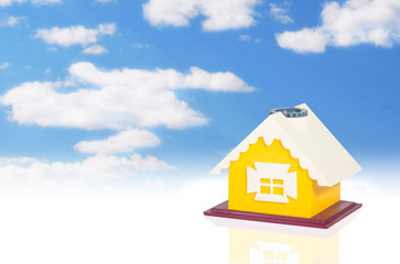 house on the sky background