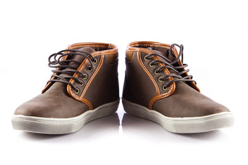 men's shoes on white background.  Male shoes over white