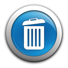 corbeille sur bouton bleu