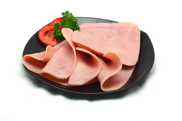 Ham on a plate