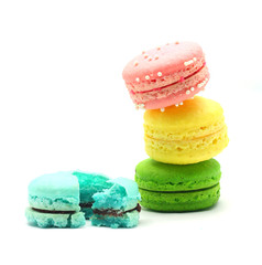Colorful macaroon stack isolated on white background