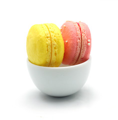 Colorful macaroon with bowl