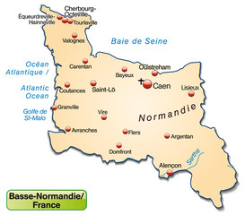 Inselkarte der Region Basse-Normandie