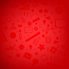 seamless pattern with colorful school icons on background with m