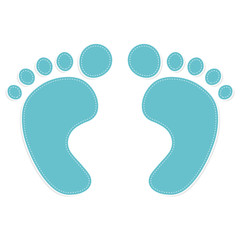 foot prints color blue
