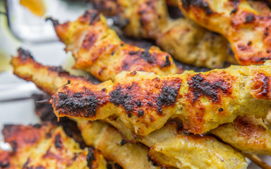 Chicken satay grilled