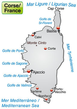Freigestellte Korsikakarte