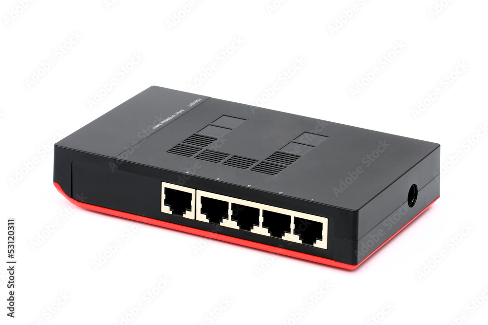 Aufkleber ethernet switch isolated on the white background