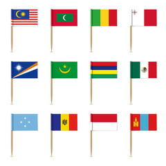 Set of international flags