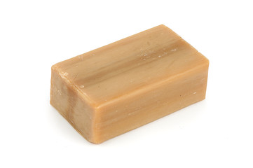 piece of soap on white background