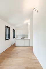 interior new house, modern white kitchen view