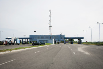 Border crossing checkpoint between Romania and Serbia