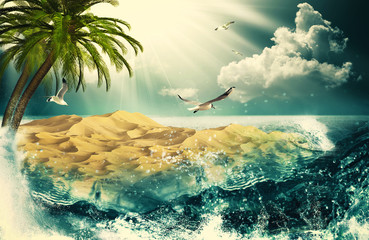Plakat Ocean uroda, piękno naturalne tło dla projektu