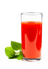 Tomato juice  isolated on white