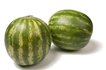 Ripe and juicy water melon isolated on white background