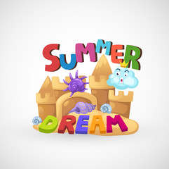 illustration of isolated sand castle vector