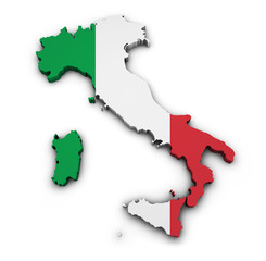 Italy Map Flag Shape