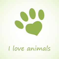 Animal foot print in eco style