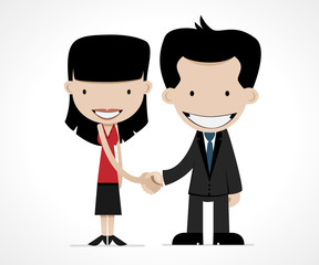 business handshake: female and male