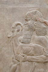 Ancient Babylonia and Assyria sculpture bas relief 