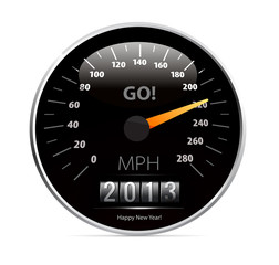 speedometer with 2013 counter