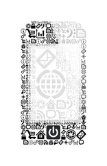 Mobile phone made ??of application icons