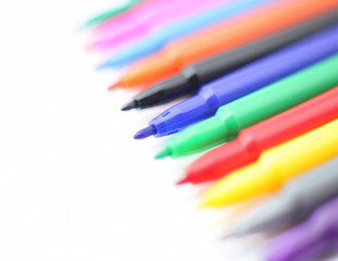 Colorful pen isolated on white background