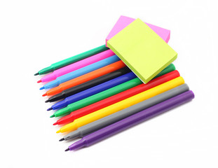 School and office supplies isolated on white background