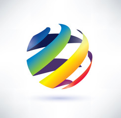 abstract rainbow globe icon