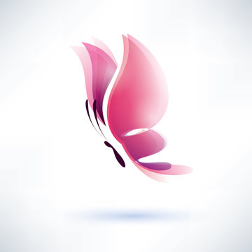 pink butterfly vector symbol