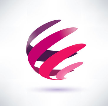 abstract red globe icon