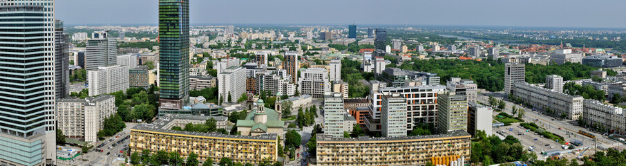 Warszawa - Stitched Panorama - obrazy, fototapety, plakaty