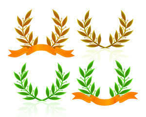 Laurel wreath with ribbon
