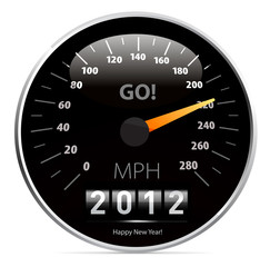 2012 year Calendar speedometer car