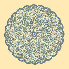 Ornamental round lace frame.