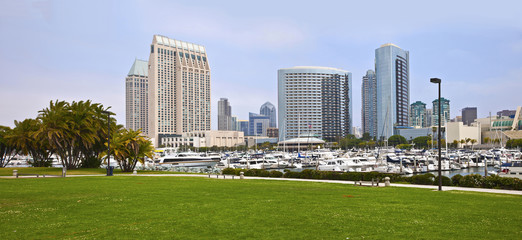 Obraz premium San Diego marina and the downtown buildings.