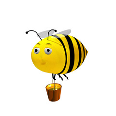 Obraz premium 3d rendered of a Bee Cute Character