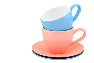 Color ceramic dishes and cups