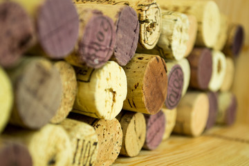 Background of Various Used Wine Corks close up