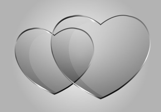 Vector glossy hearts