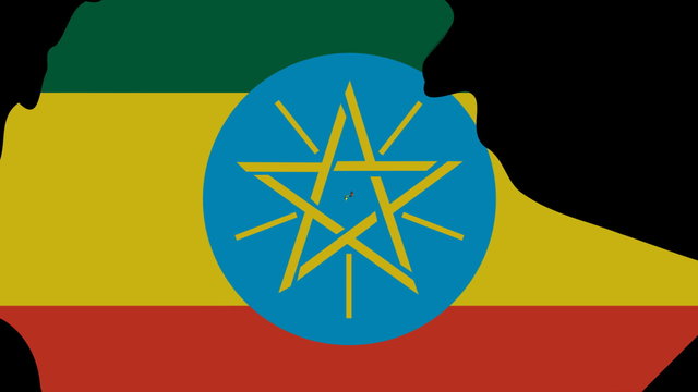 people shaking hands on Ethiopia map flag animation
