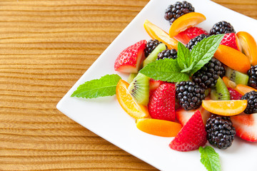 Salad with fresh fruits and berries.