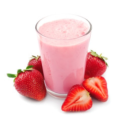 Fresh strawberry fruits and smoothies
